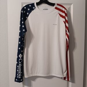 COLUMBIA Shirt Americana Patriotic Long Sleeve  - XL UNISEX (see measurements)